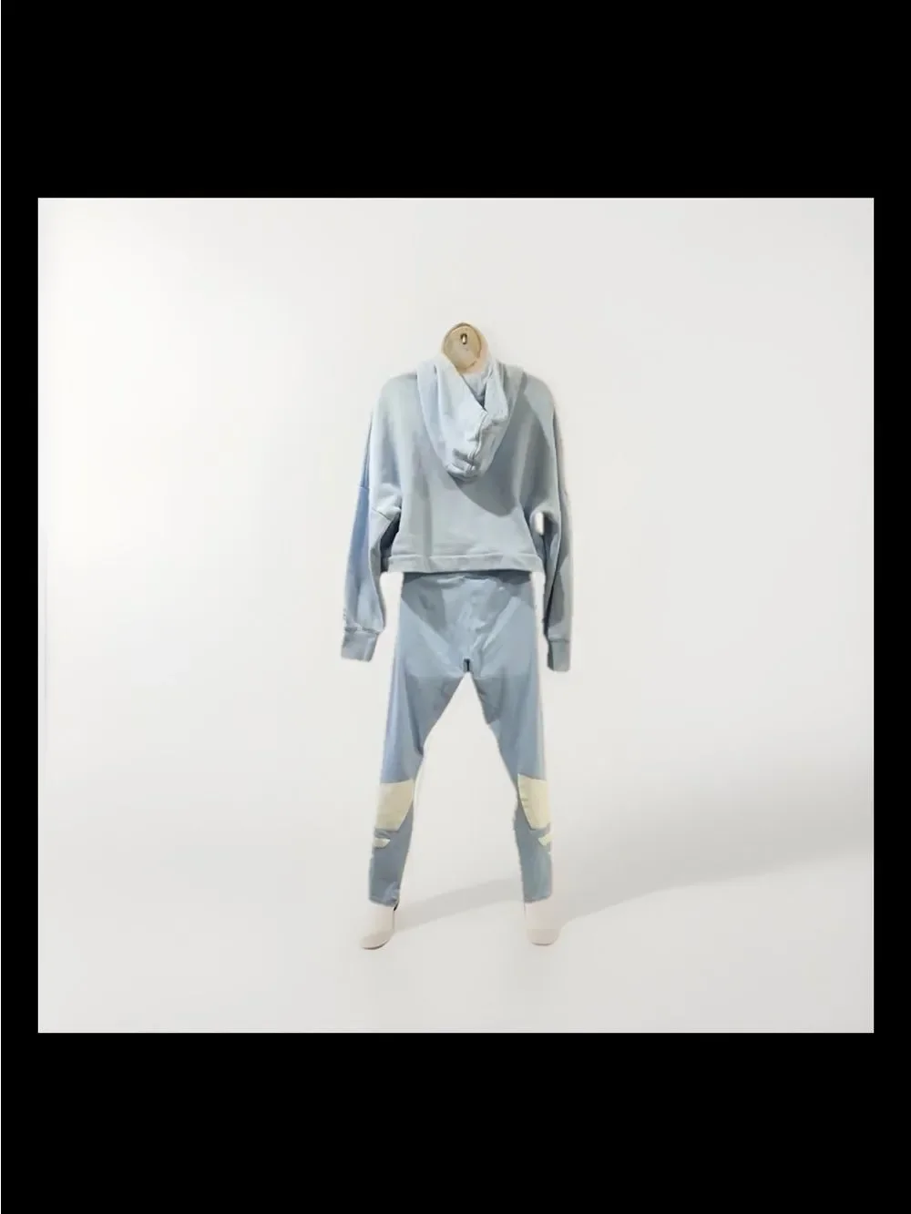 Rare-Adidas Originals Trefoil Powder Blue Hoodie & Leggings Matching Set Size S